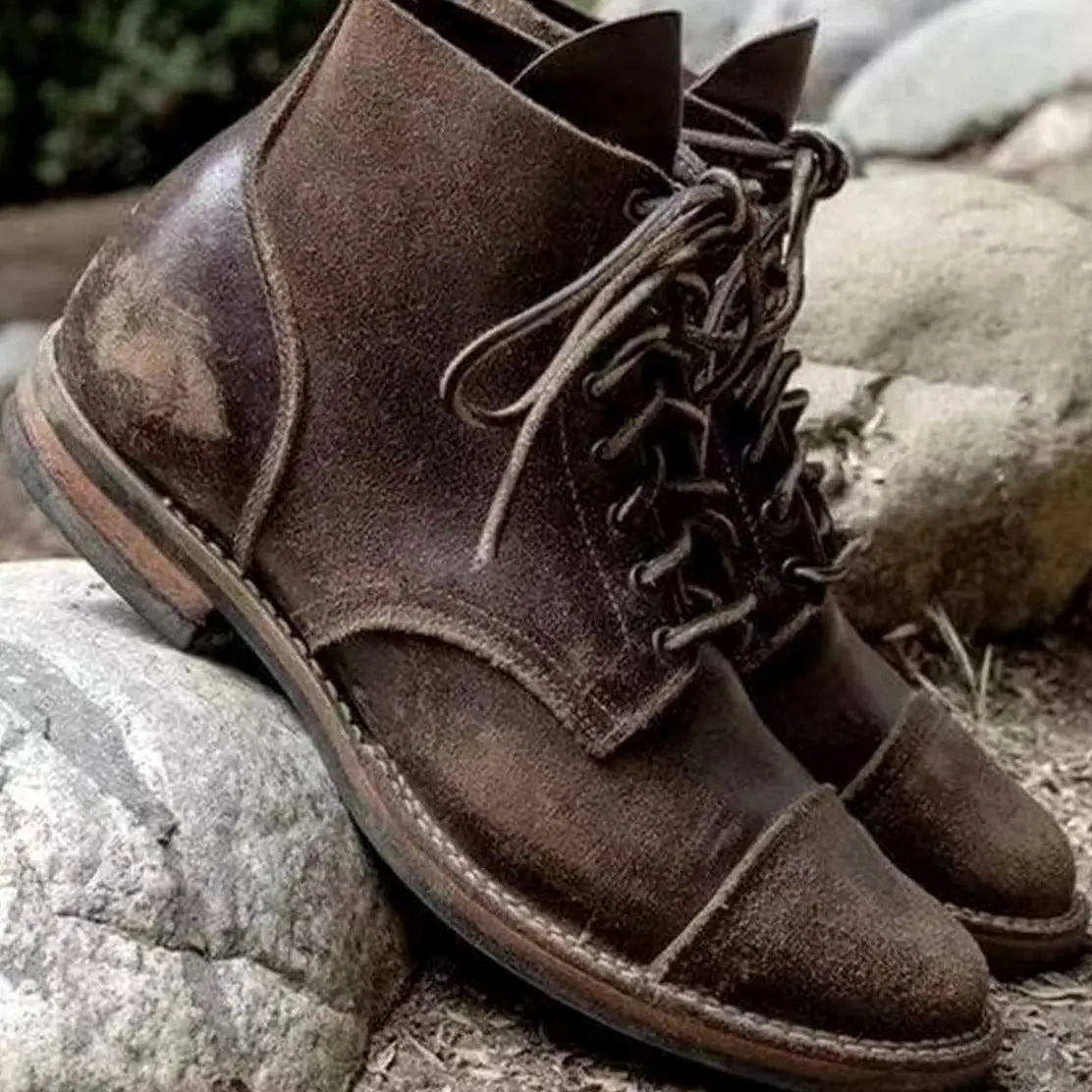 Edward | Men's Rugged Winter Leather Lace-Up Boots