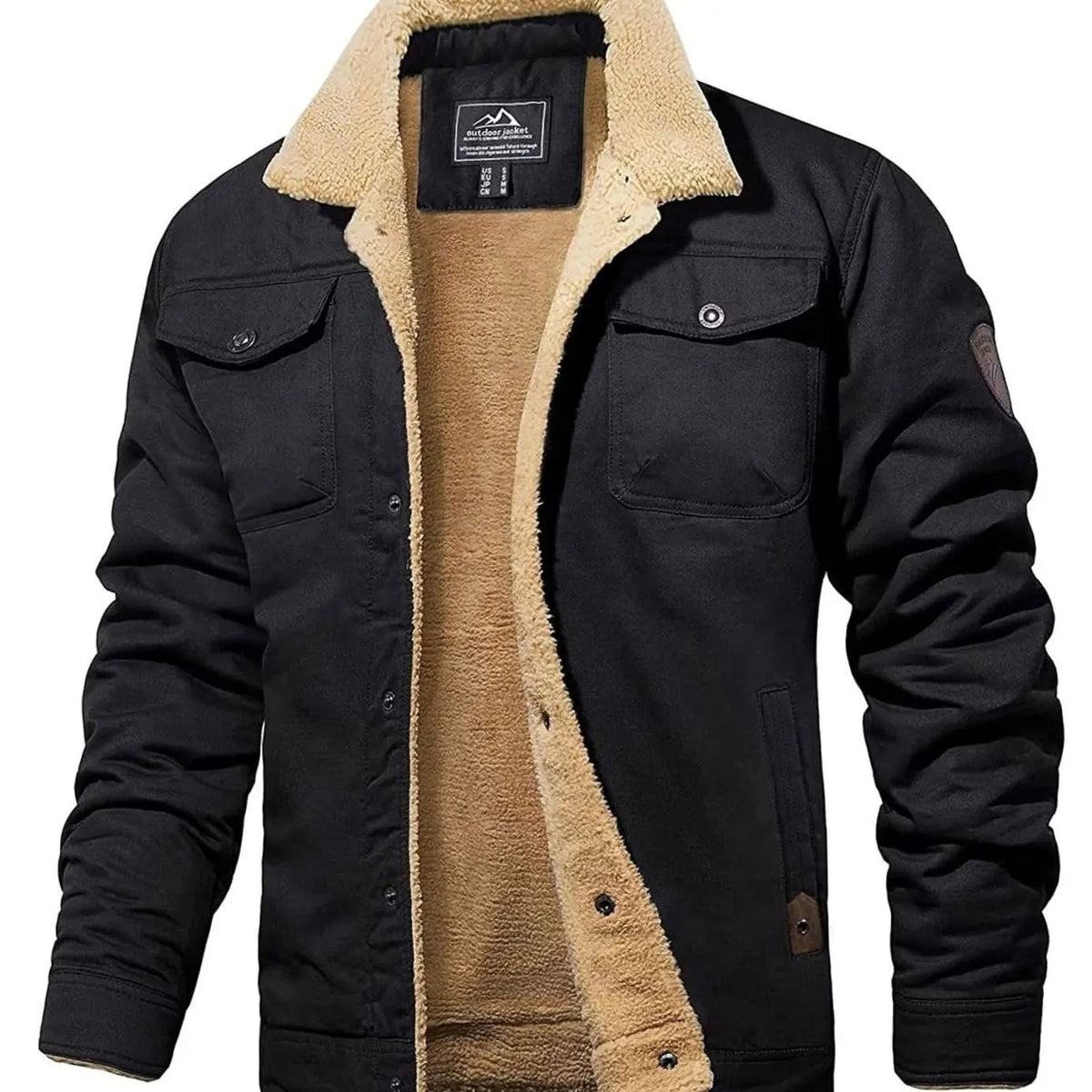 James | Men's Sherpa-Lined Relaxed-Fit Snap-Button Winter Jacket