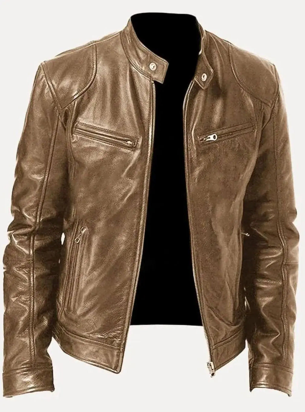 Noah | Men's Slim-Fit Zip-Up Leather Moto Style Jacket