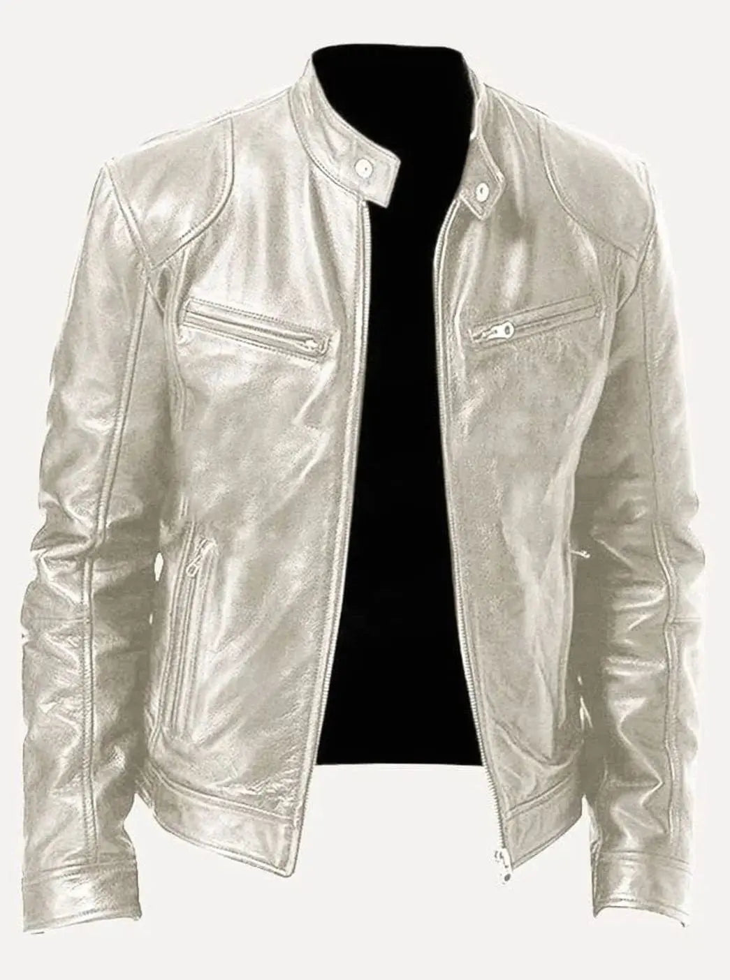 Noah | Men's Slim-Fit Zip-Up Leather Moto Style Jacket