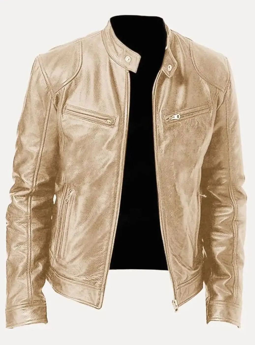Noah | Men's Slim-Fit Zip-Up Leather Moto Style Jacket