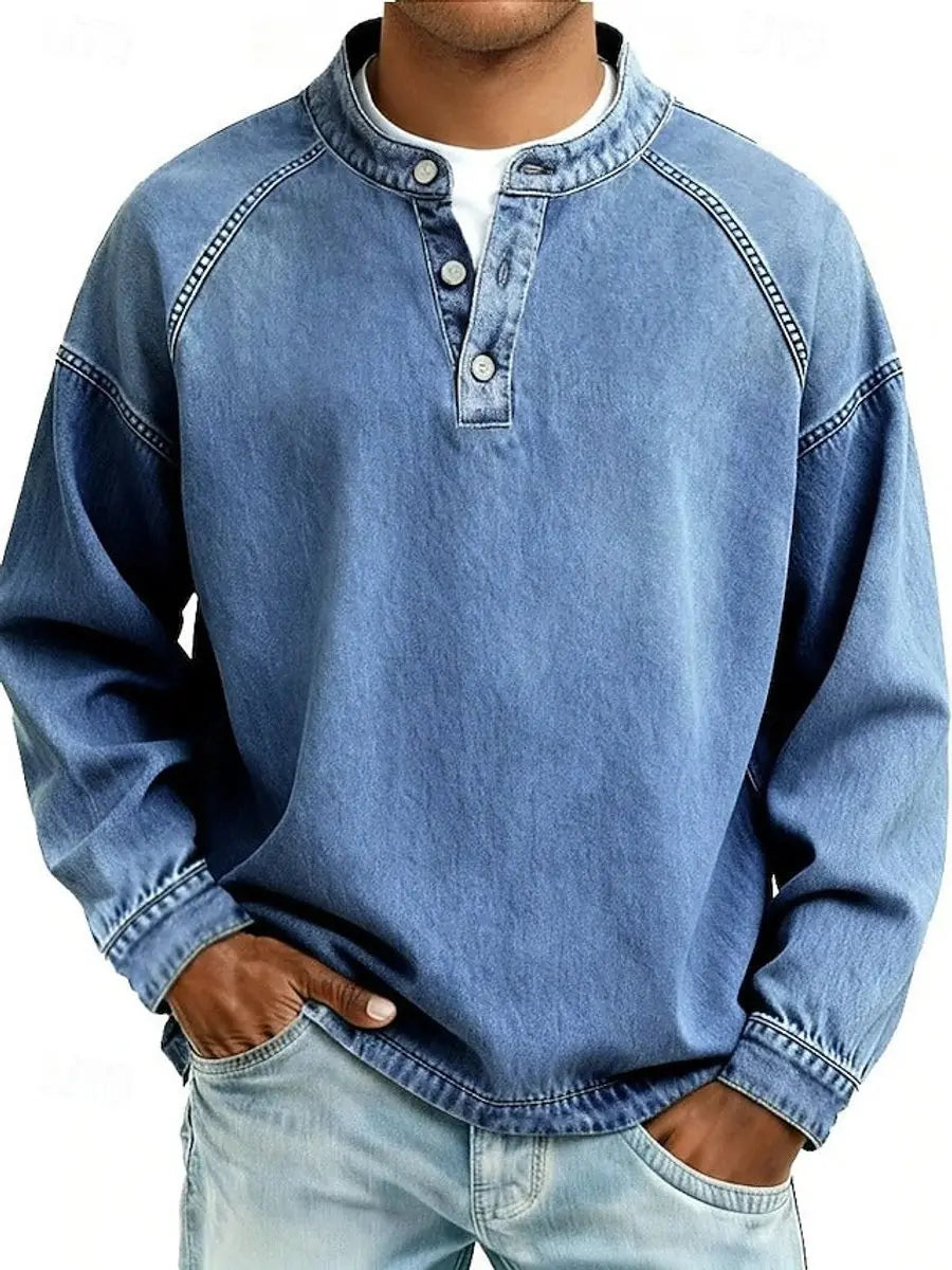 Thomas | Men's Vintage Henley Long Sleeve Pullover Mens Knit Sweater