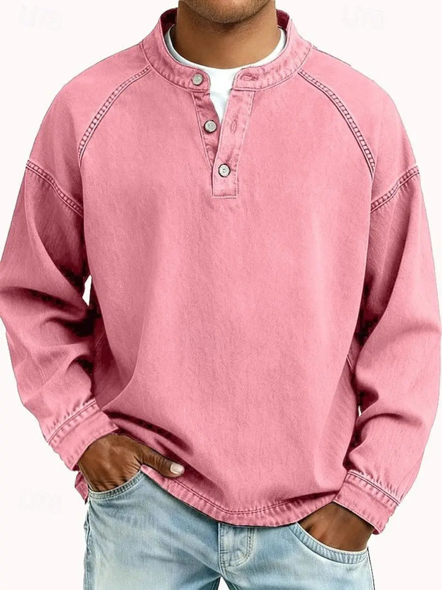 Thomas | Men's Vintage Henley Long Sleeve Pullover Mens Knit Sweater