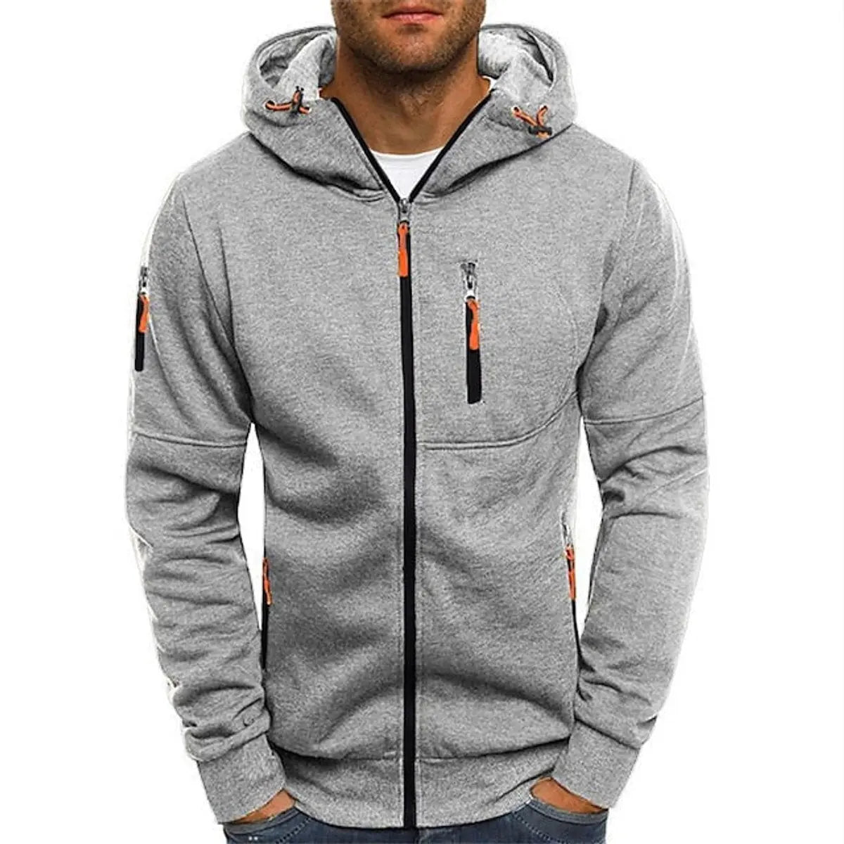 Noah | Mens Zip-Up Hooded Knit Sweater Fleece Hoodie Multi-Pocket