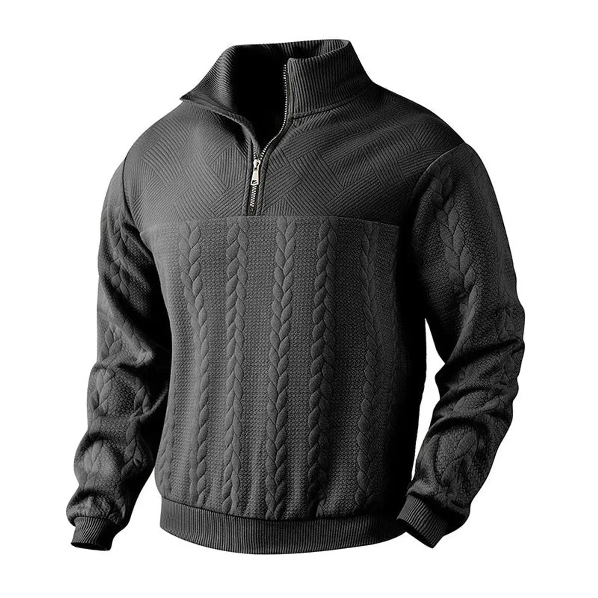 Henry | Men's Cable-Knit Quarter-Zip Pullover Mens Knit Sweater