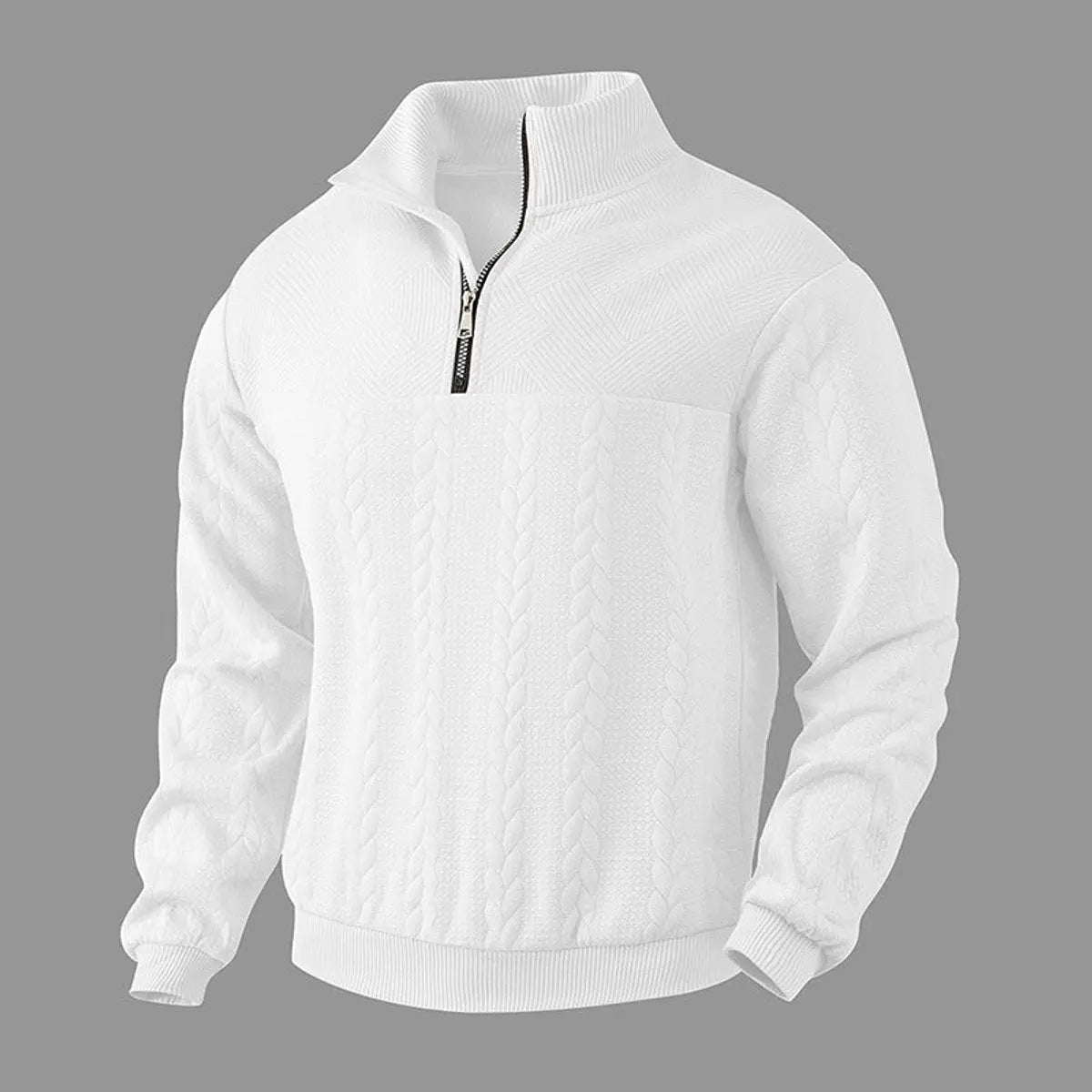 Henry | Men's Cable-Knit Quarter-Zip Pullover Mens Knit Sweater