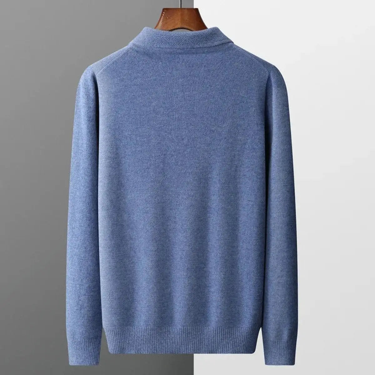 Henry | Men's Cashmere Polo Knit Sweater Long Sleeve Button Collar Jumper