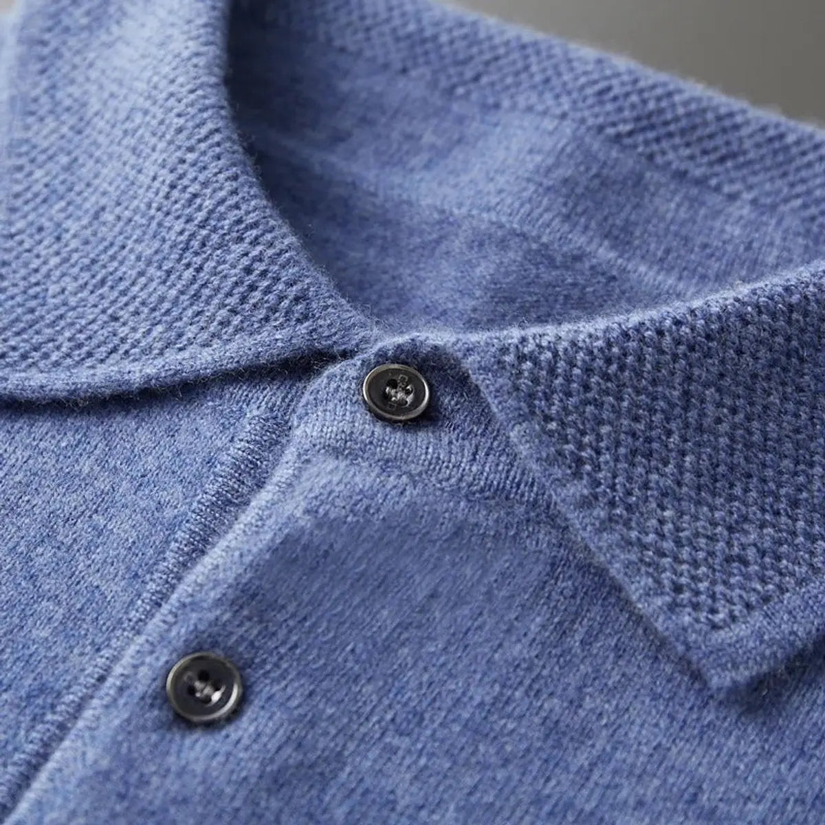 Henry | Men's Cashmere Polo Knit Sweater Long Sleeve Button Collar Jumper