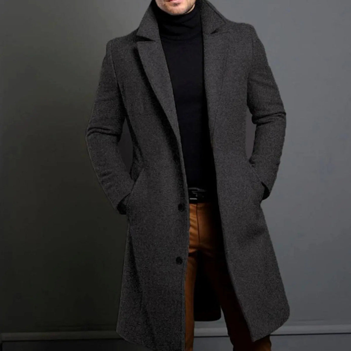 George | Men's Formal Slim-Fit Single-Breasted Winter Coat