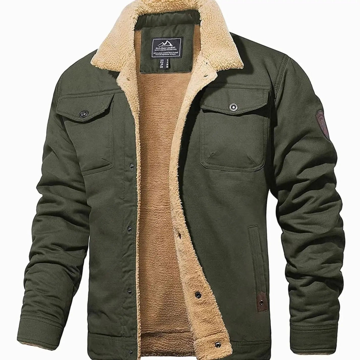 James | Men's Sherpa-Lined Relaxed-Fit Snap-Button Winter Jacket