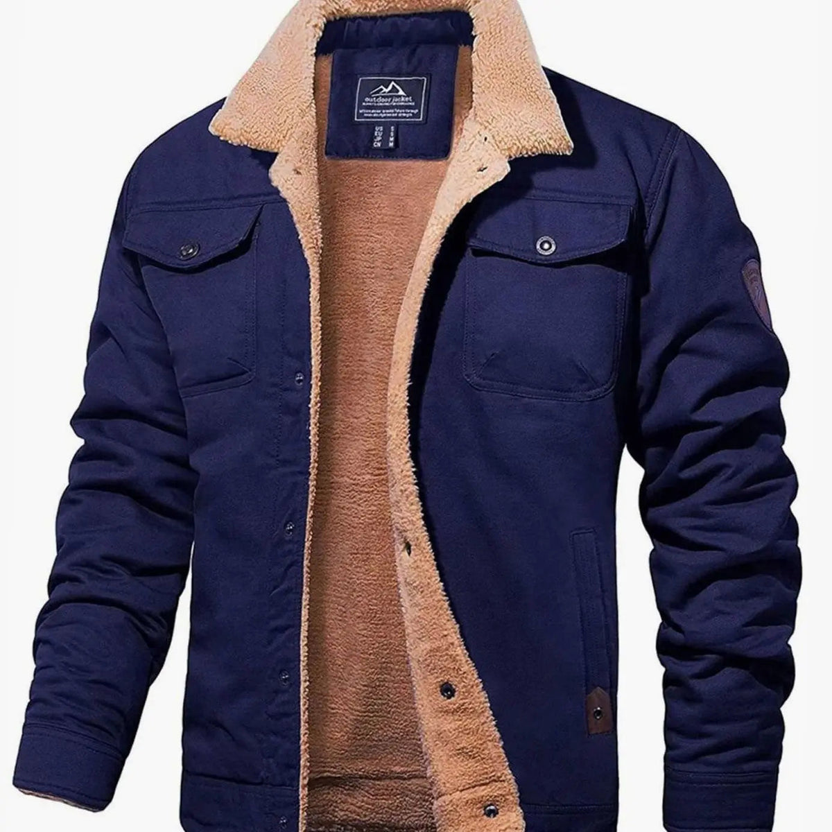 James | Men's Sherpa-Lined Relaxed-Fit Snap-Button Winter Jacket