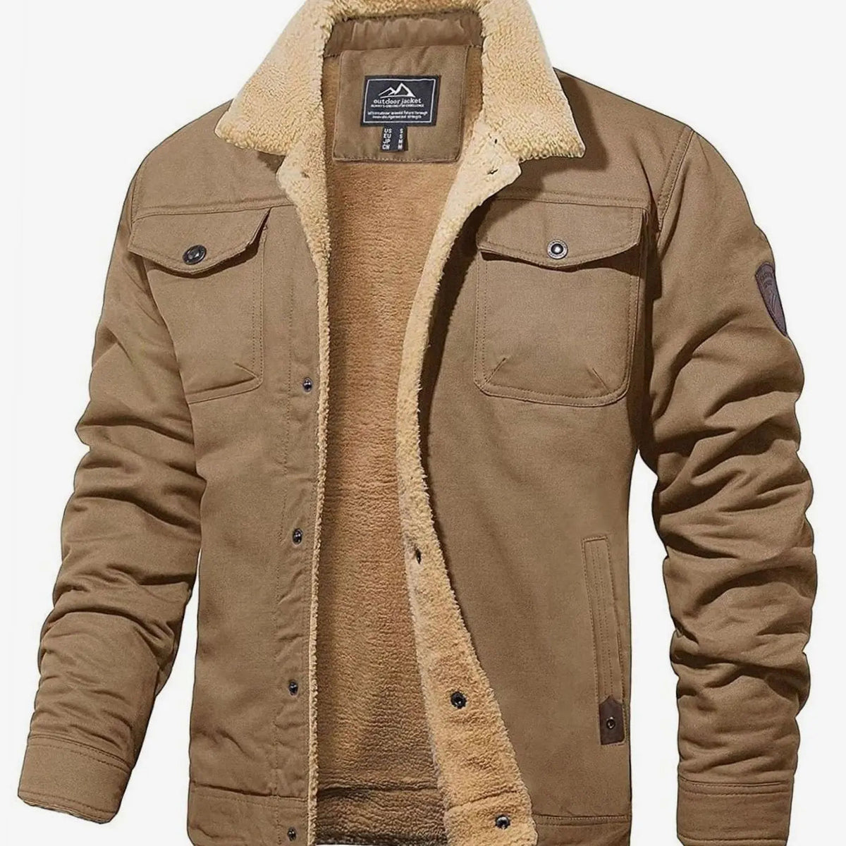 James | Men's Sherpa-Lined Relaxed-Fit Snap-Button Winter Jacket