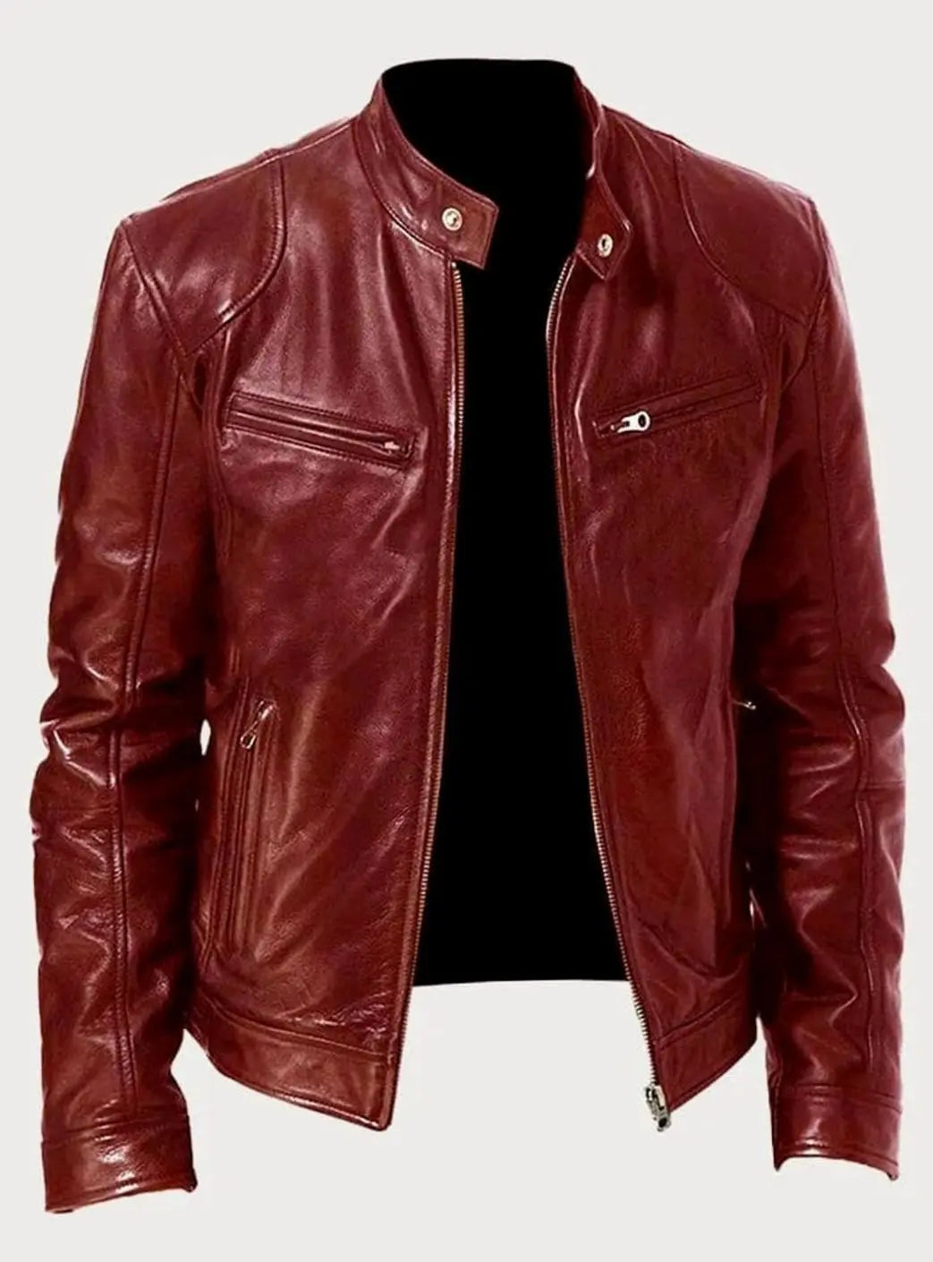 Noah | Men's Slim-Fit Zip-Up Leather Moto Style Jacket