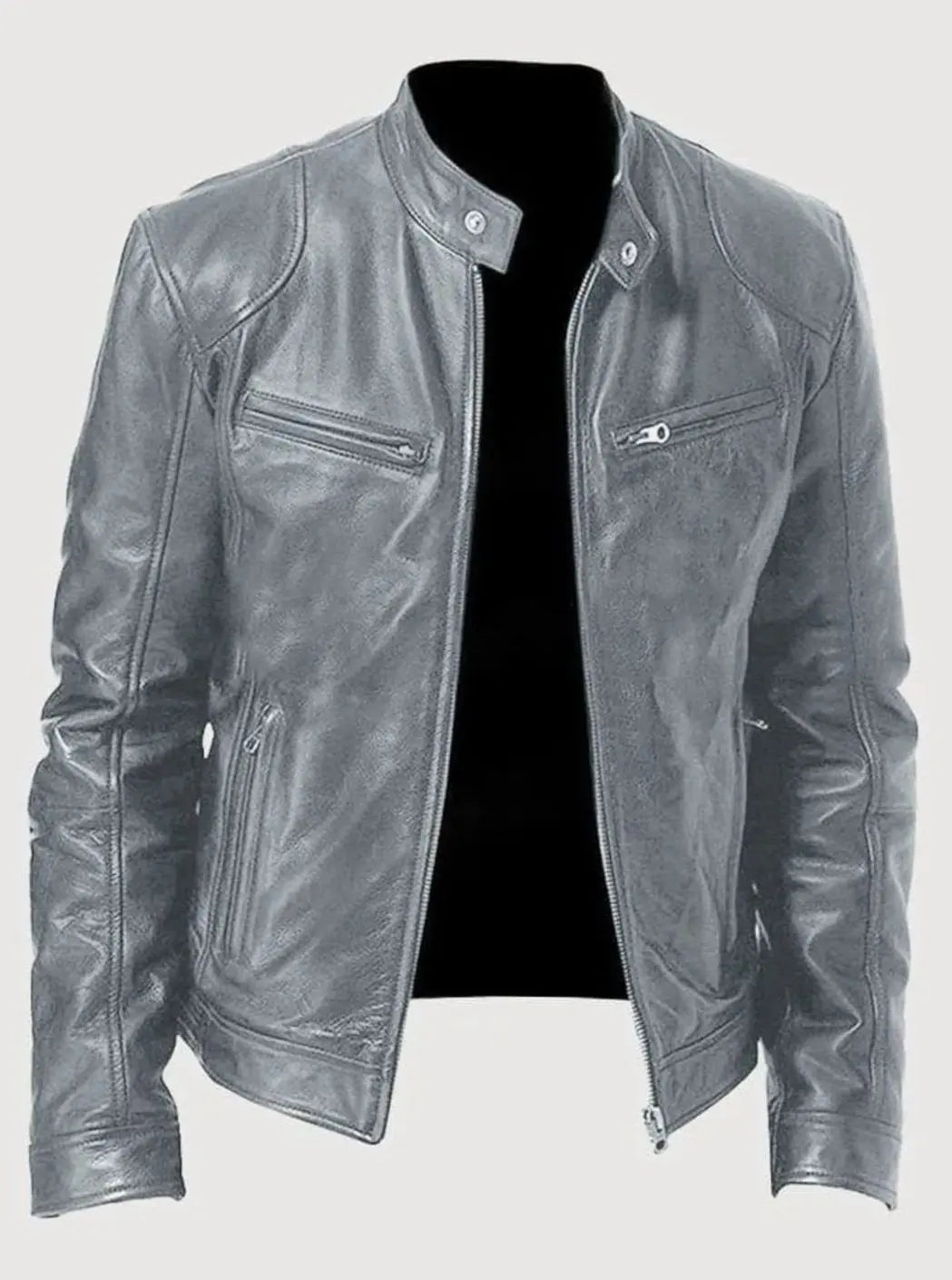 Noah | Men's Slim-Fit Zip-Up Leather Moto Style Jacket