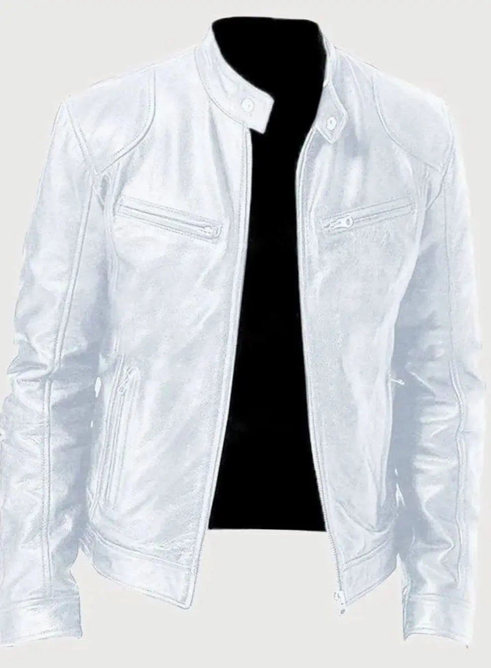 Noah | Men's Slim-Fit Zip-Up Leather Moto Style Jacket