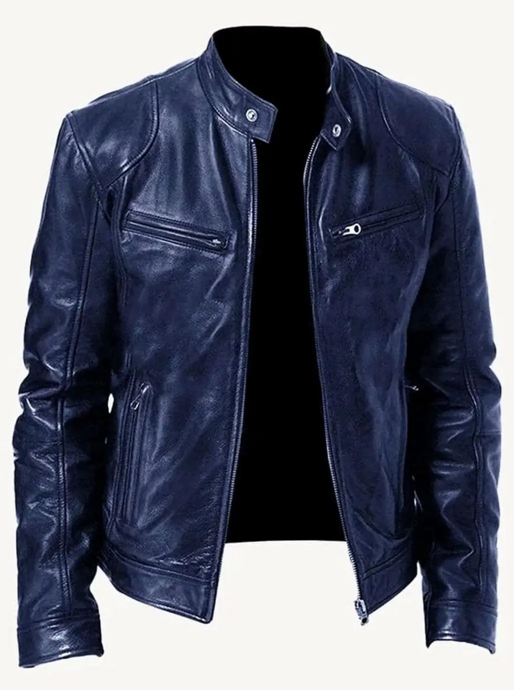 Noah | Men's Slim-Fit Zip-Up Leather Moto Style Jacket