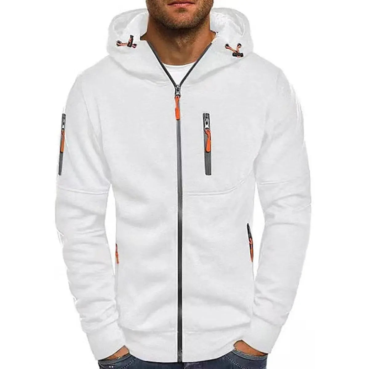 Noah | Mens Zip-Up Hooded Knit Sweater Fleece Hoodie Multi-Pocket