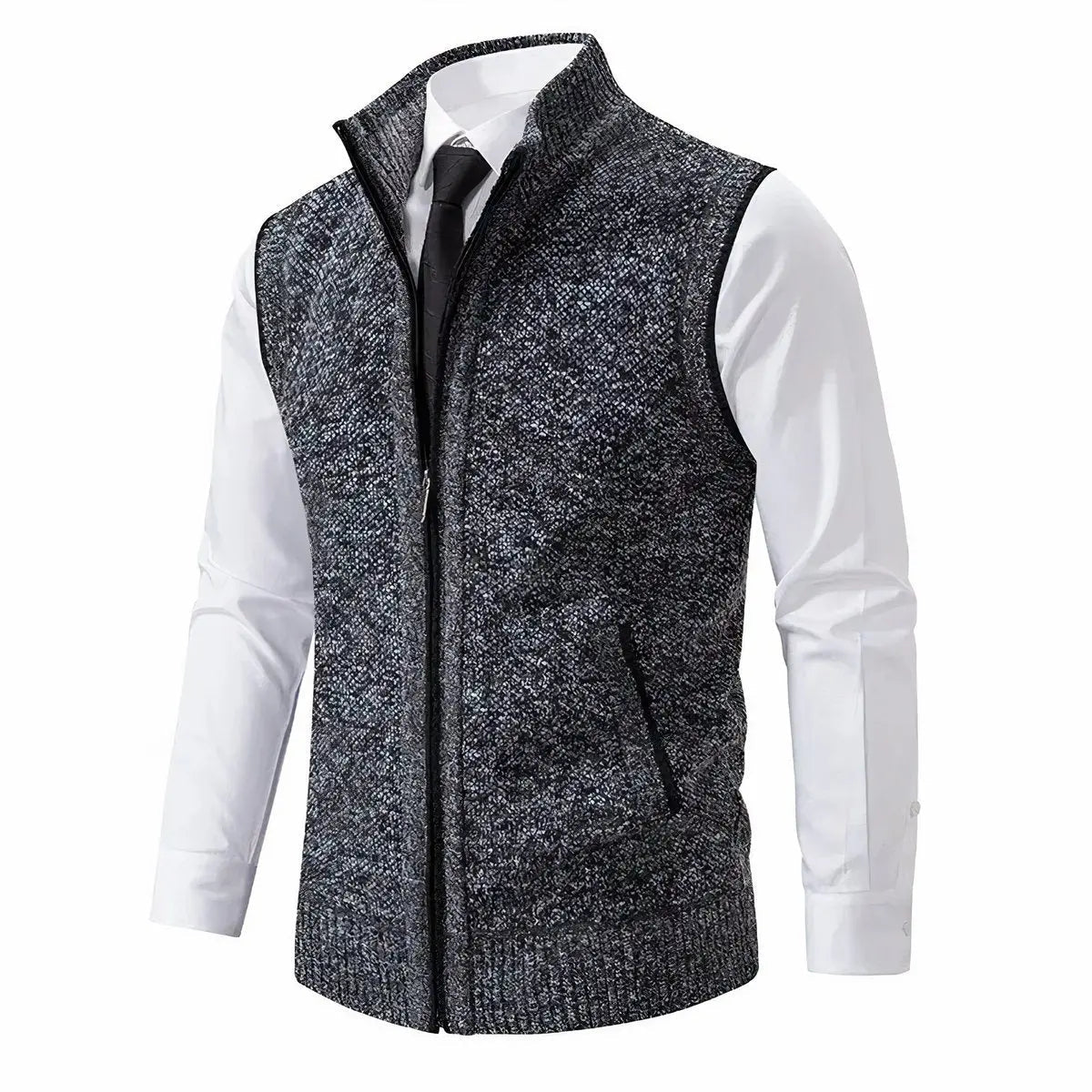 Edward | Men's Zip-Up Sleeveless Knit Mens Cardigan Sweater Vest