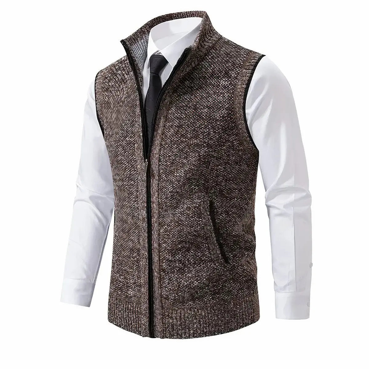 Edward | Men's Zip-Up Sleeveless Knit Mens Cardigan Sweater Vest