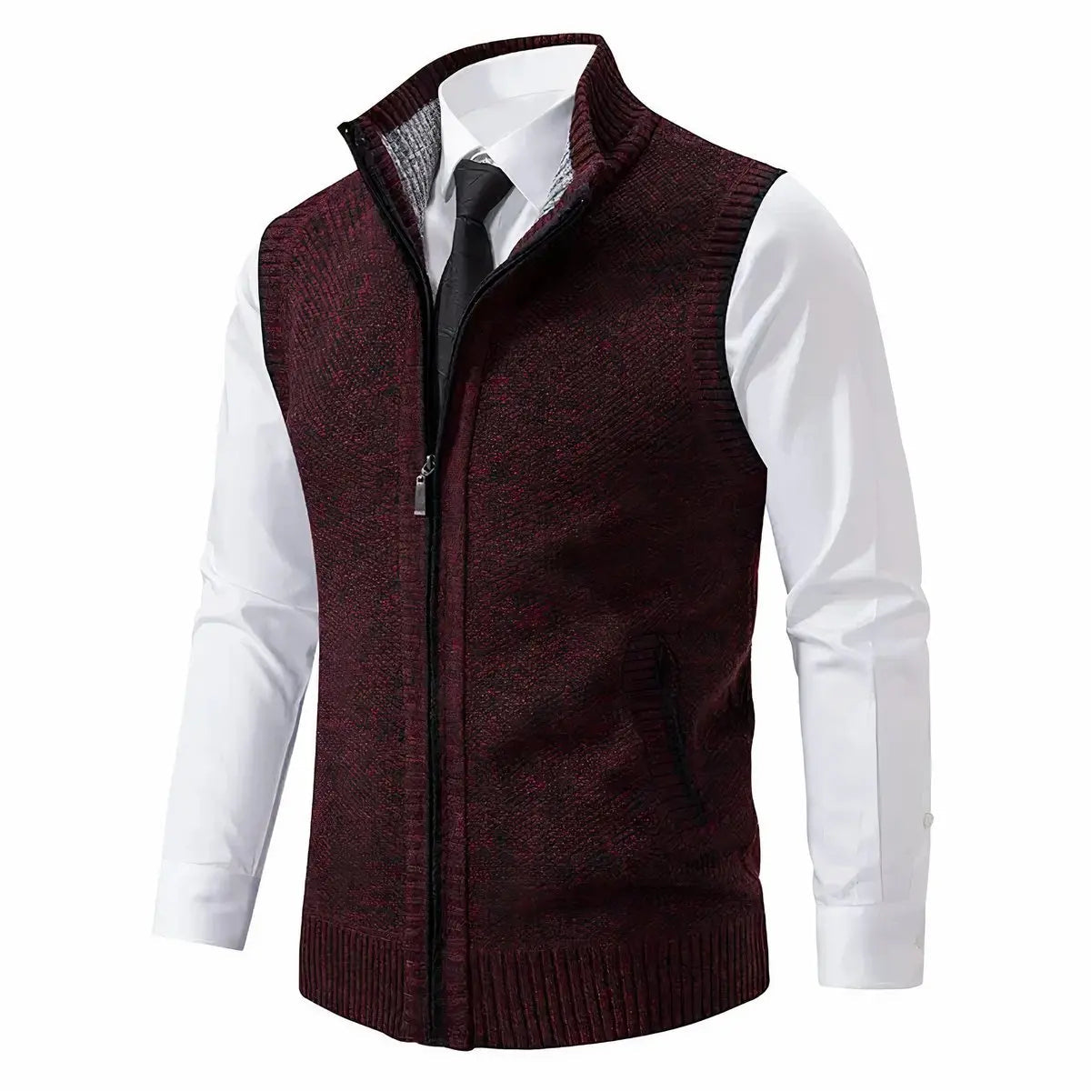 Edward | Men's Zip-Up Sleeveless Knit Mens Cardigan Sweater Vest