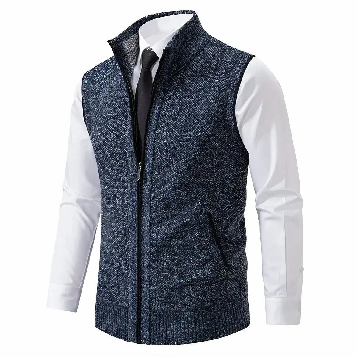 Edward | Men's Zip-Up Sleeveless Knit Mens Cardigan Sweater Vest